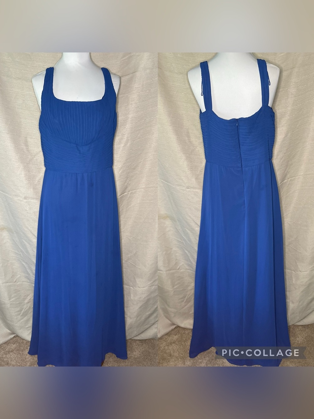 Patra Royal Blue Maxi Dress with Square Neck